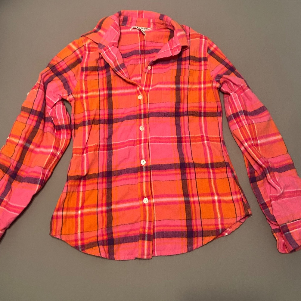 LUCKY BRAND Women’s Plaid Flannel button up shirt, Size XS, Y2K